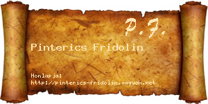 Pinterics Fridolin névjegykártya